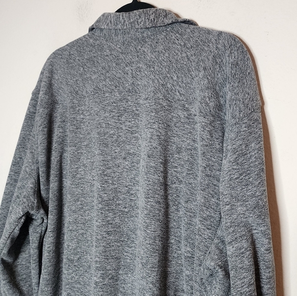 Eddie Bauer grey soft fleece long sleeve button down shirt. Men's size T2XL. - Picture 7 of 14